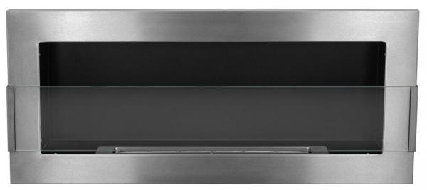 SELSEY Biokominek Maltern 90x40 cm z szybą INOX srebrny z certyfikatem TÜV