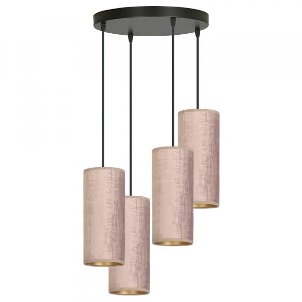 SELSEY Lampa wisząca Bonett x4 asymetryczna średnica 35 cm różowa