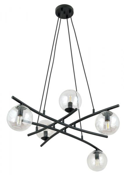 SELSEY Lampa wisząca Vrestello czarno-transparentna x5