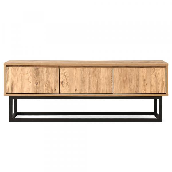 SELSEY Szafka RTV Lerhis czarny/sosna 140 cm