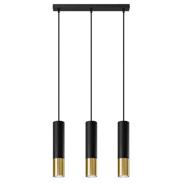 SELSEY Lampa wisząca Loopez 3L czarny/złoty
