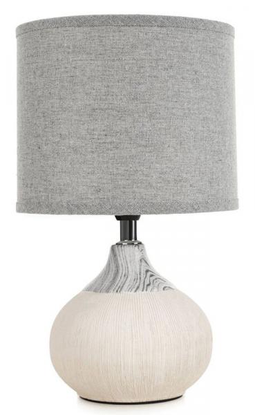 SELSEY Lampa stołowa Amiri średnica 18 cm ceramiczna szara