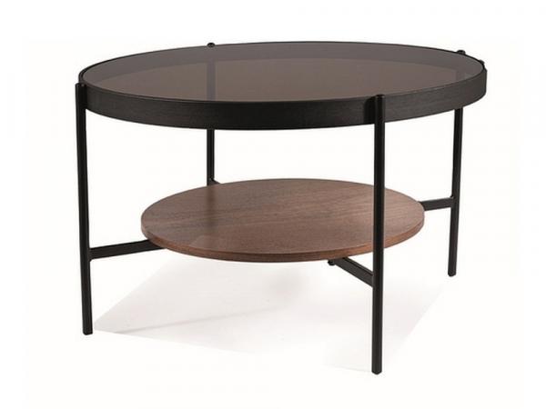 SELSEY Stolik kawowy Prima średnica 74 cm szkło bursztynowe