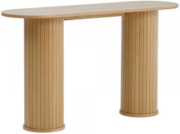 SELSEY Konsola Gativel 130 cm lamele dąb naturalny