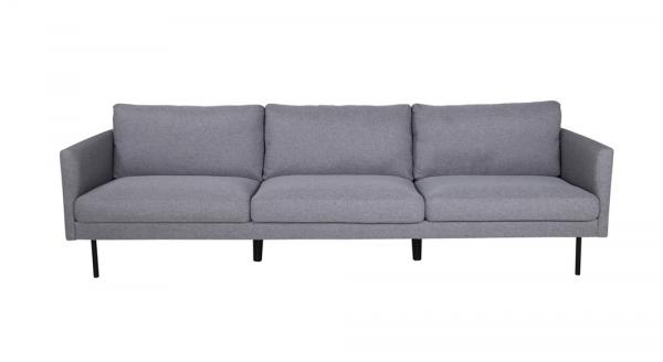 SELSEY Sofa trzyosobowa Searks szara z czarnymi nóżkami