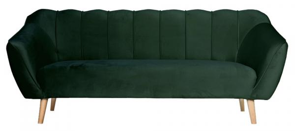 SELSEY Sofa trzyosobowa Malibu butelkowa zieleń welur