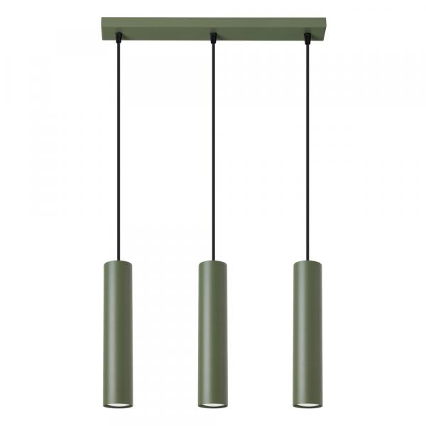 SELSEY Lampa wisząca Lagos 3L zielona oliwka