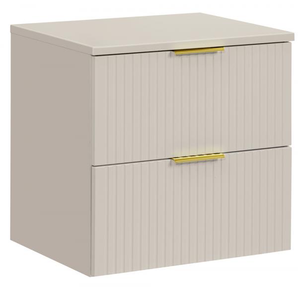 SELSEY Szafka łazienkowa dwuszufladowa Temirni z blatem 60 cm beżowa