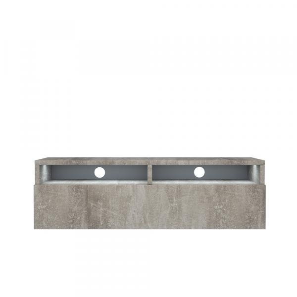 SELSEY Szafka RTV z szufladą Rednaw 100 cm z oświetleniem LED Beton