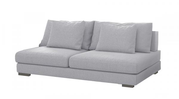 SELSEY OUTLET - Sofa dwuosobowa Mia jasnoszara plecionka hydrofobowa