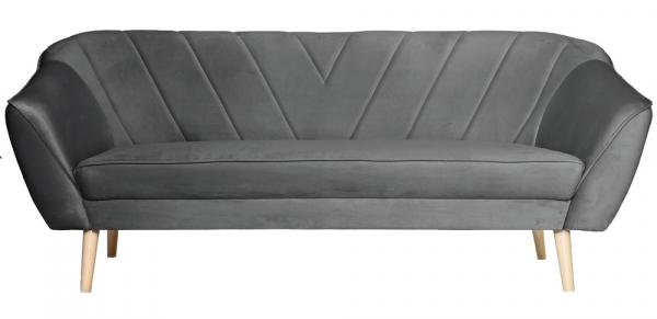 SELSEY Sofa trzyosobowa Voltana popielata welur