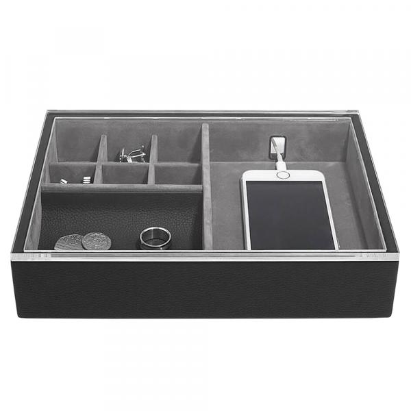 SELSEY Organizer na biżuterię Pebble Valet With Clear Acrylic czarny