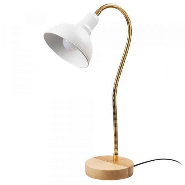 SELSEY Lampa stołowa Pacquita z regulacją średnica 16 cm biała