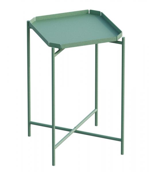SELSEY Stolik metalowy Cantive kwadratowy blat 46 cm zielony