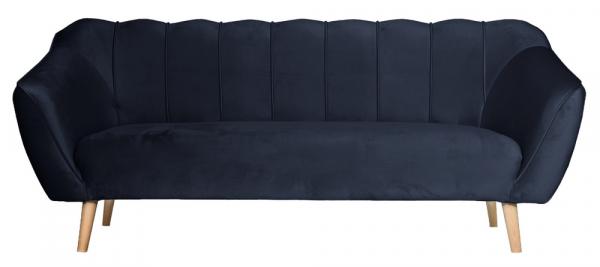 SELSEY Sofa trzyosobowa Malibu granatowa welur