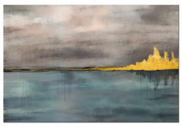 SELSEY Obraz Złote miasto jednoczęściowy 90x60 cm szeroki