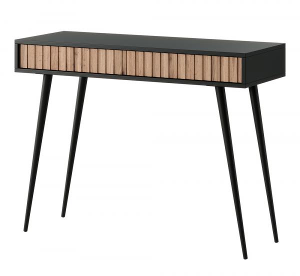 SELSEY Toaletka Bello 104 cm czarna/dąb wotan z czarnymi nogami