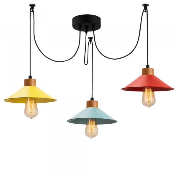 SELSEY Lampa wisząca Jaspara kaskada x3 kolorowa