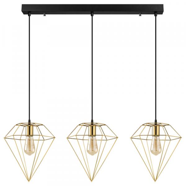 SELSEY Lampa sufitowa Palmares x3 w kształcie diamentu 134 cm złota