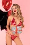 Zmysłowy komplet Strap Hearts LC 90008 Red Czerwony LivCo Corsetti Fashion