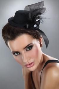 Mini Top Hats Black Czarny LC 12011 Model 4 LivCo Corsetti Fashion