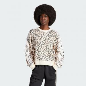 Adidas Originals Leopard Luxe Trefoil Crew Sweatshirt