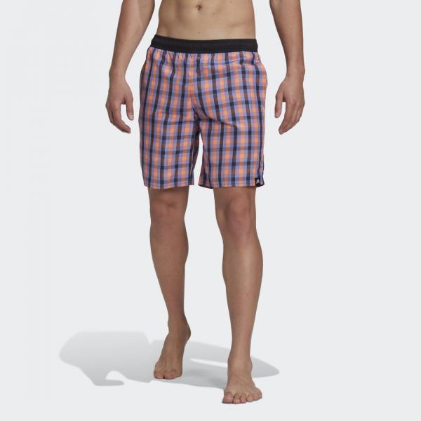 Classic-Length Check Swim Shorts