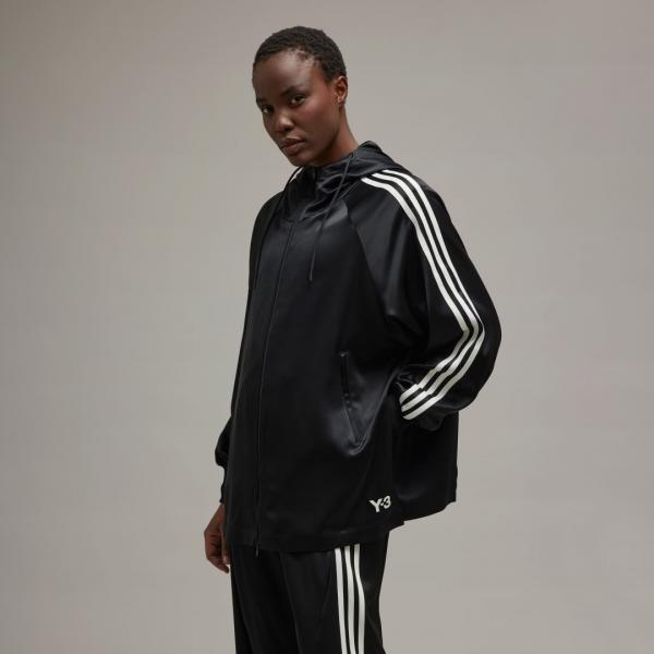 Bluza z kapturem Y-3 Tech Silk Zip - 3-Stripes