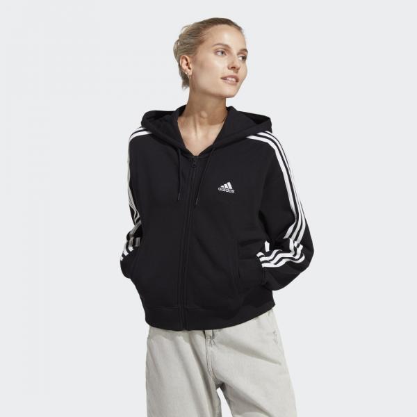 Essentials 3-Stripes French Terry Bomber Full-Zip Hoodie