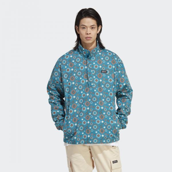 Adidas Adventure Nature Awakening Half-Zip Allover Print Windbreaker