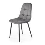 Krzesło tapicerowane K417 popielate, nóżki czarne