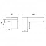Biurko narożne czarne / dąb sonoma mat 145 cm Function