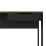 Biurko z szufladą czarne / dąb sonoma mat 130 cm Function Plus