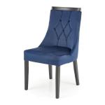 Krzesło tapicerowane Royal tkanina velvet Monolith 77 granatowe, nóżki drewno lite bukowe czarne