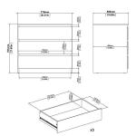Komoda z szufladami czarna mat 77 cm Naia