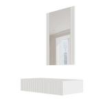 Toaletka z lustrem Malia 80x42x17 cm, 1 szuflada z frezowanym frontem, biały mat