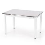 Stół rozkładany Alston 120-180x80x75 cm, szkło beżowe, nóżki białe