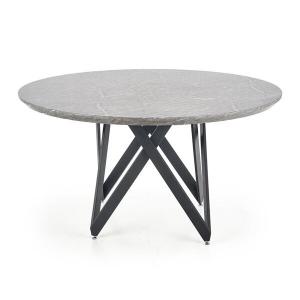 Stół okrągły szary marmur / czarny mat 140 cm Gustimo