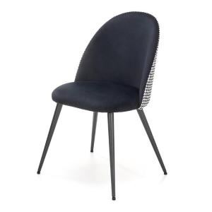 Krzesło tapicerowane K478 biało-czarne, nóżki czarne