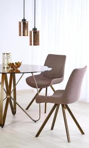 Stół okrągły szklany brązowy / złoto antyczne mat 120 cm Lungo