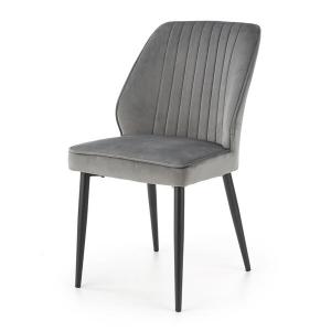 Krzesło tapicerowane K432 tkanina velvet popiel, nóżki czarne