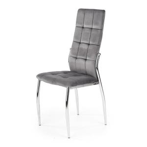 Krzesło tapicerowane K416 popielate, nóżki chrom