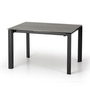 Stół rozkładany Horizon 120-180x85x76 cm, blat ceramiczny popielaty, nogi czarne