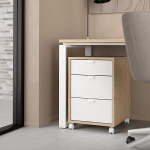 Kontenerek pod biurko jackson hickory / biały mat 41 x 48 x 61 cm Sign