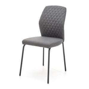 Krzesło tapicerowane K461 popielate, nóżki czarne