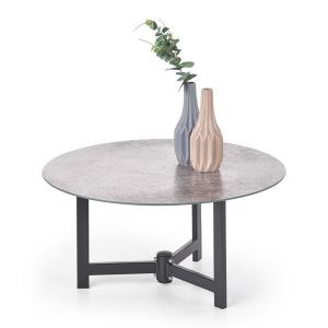 Zestaw 2 stolików kawowych okrągłych brązowy / szary / czarny mat 70 cm, 60 cm Twins