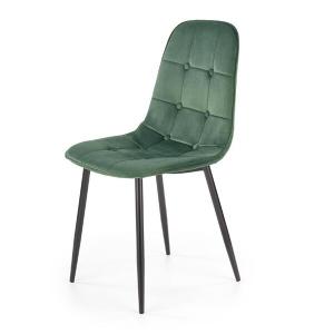 Krzesło tapicerowane K417 ciemny zielony, nóżki czarne