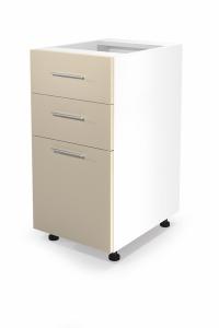 Szafka dolna z szufladami biała / beżowa mat / wysoki połysk 40 cm Vento