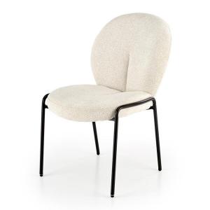 Krzesło tapicerowane K507 kremowe, nóżki czarne