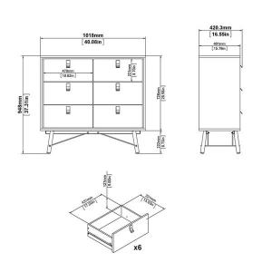 Komoda z szufladami orzech / czarna mat 102 cm Ryan